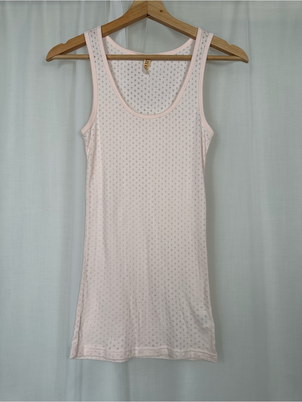 Old Navy Y2K Longline Pink Sheer Pointelle Ribbed Cami Tank Top Size S From 2007